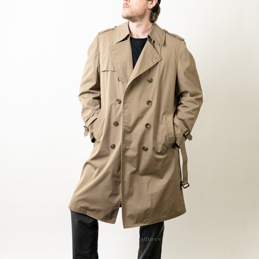 Vintage London Fog Maincoats Tan Trench Pea Coat - Picture 7 of 10